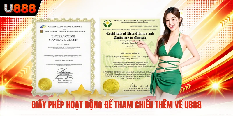 Giấy phép hoạt động để tham chiếu thêm về U888